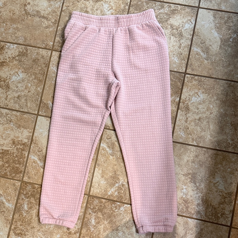 Pink waffle leggings